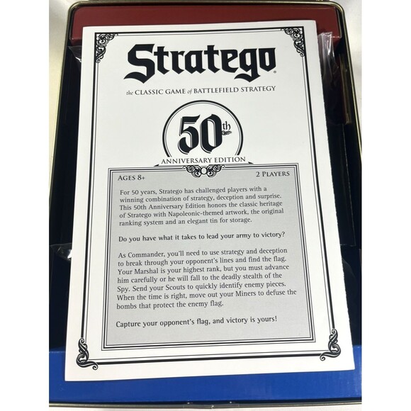 Stratego 50th Anniversary Edition 2011 Special Gold Tin Box Board Game Complete - Picture 4 of 10